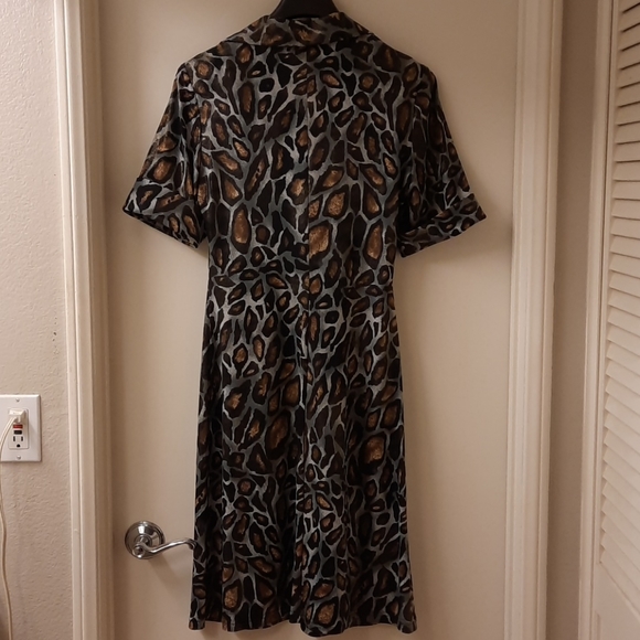 Joseph Ribkoff Metallic Leopard Print Dress - Picture 8 of 17